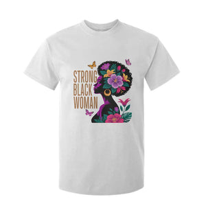 Strong Black Woman Floral Afro T Shirt For Kid Empowering Black Queen Pride Celebrating Melanin and Strength TS02 White Print Your Wear