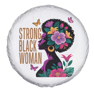 Strong Black Woman Floral Afro Spare Tire Cover Empowering Black Queen Pride Celebrating Melanin and Strength TS02 Print Your Wear