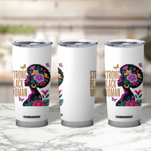 Strong Black Woman Floral Afro Tumbler Cup Empowering Black Queen Pride Celebrating Melanin and Strength TS02 Print Your Wear