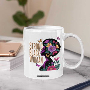 Strong Black Woman Floral Afro Coffee Mug Empowering Black Queen Pride Celebrating Melanin and Strength TS02 Print Your Wear