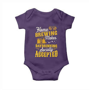 Funny Craft Crew Beer Homebrewers Baby Onesie Home Brewing Makes Day Drinking Socially Accepted Brewery Fans TS02 Purple Print Your Wear