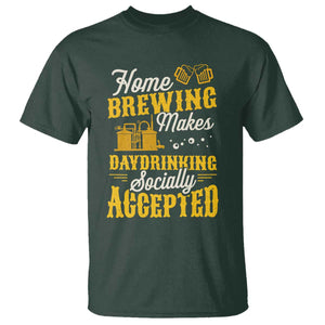 Funny Craft Crew Beer Homebrewers T Shirt Home Brewing Makes Day Drinking Socially Accepted Brewery Fans TS02 Dark Forest Green Print Your Wear