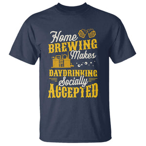 Funny Craft Crew Beer Homebrewers T Shirt Home Brewing Makes Day Drinking Socially Accepted Brewery Fans TS02 Navy Print Your Wear