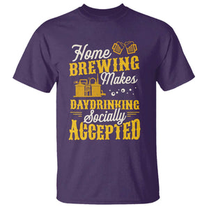 Funny Craft Crew Beer Homebrewers T Shirt Home Brewing Makes Day Drinking Socially Accepted Brewery Fans TS02 Purple Print Your Wear