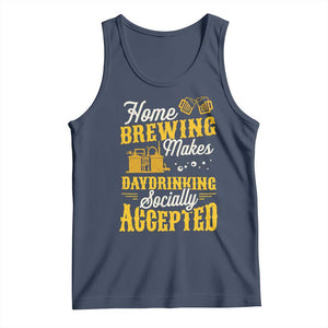 Funny Craft Crew Beer Homebrewers Tank Top Home Brewing Makes Day Drinking Socially Accepted Brewery Fans TS02 Navy Print Your Wear