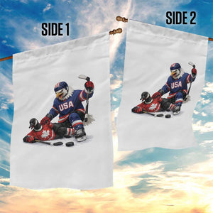 USA Eagle Vs Canada Loon Rivalry Graphic Garden Flag Funny Sports Fan Ice Hockey Game Day Supporter TS02 Print Your Wear