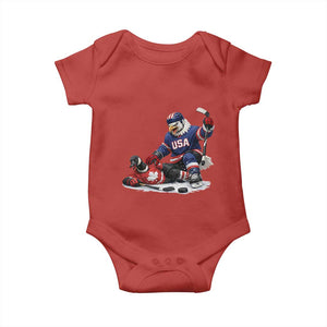 USA Eagle Vs Canada Loon Rivalry Graphic Baby Onesie Funny Sports Fan Ice Hockey Game Day Supporter TS02 Red Print Your Wear