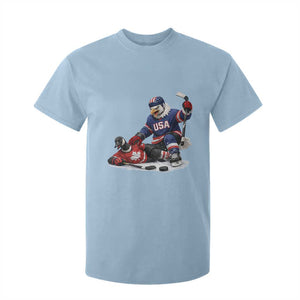 USA Eagle Vs Canada Loon Rivalry Graphic T Shirt For Kid Funny Sports Fan Ice Hockey Game Day Supporter TS02 Light Blue Print Your Wear
