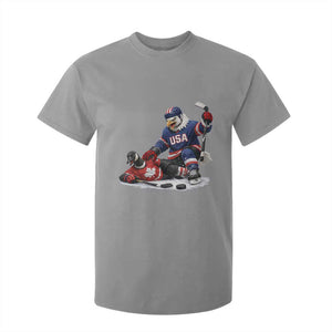 USA Eagle Vs Canada Loon Rivalry Graphic T Shirt For Kid Funny Sports Fan Ice Hockey Game Day Supporter TS02 Sport Gray Print Your Wear