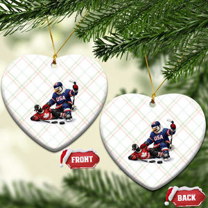 USA Eagle Vs Canada Loon Rivalry Graphic Ceramic Ornament Funny Sports Fan Ice Hockey Game Day Supporter TS02 Print Your Wear