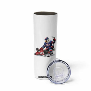 USA Eagle Vs Canada Loon Rivalry Graphic Skinny Tumbler Funny Sports Fan Ice Hockey Game Day Supporter TS02 Print Your Wear
