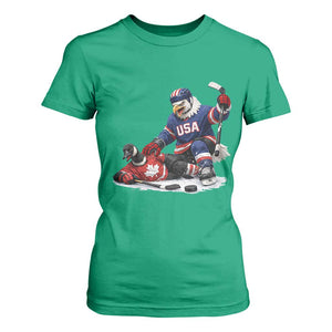 USA Eagle Vs Canada Loon Rivalry Graphic T Shirt For Women Funny Sports Fan Ice Hockey Game Day Supporter TS02 Irish Green Print Your Wear