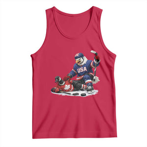 USA Eagle Vs Canada Loon Rivalry Graphic Tank Top Funny Sports Fan Ice Hockey Game Day Supporter TS02 Red Print Your Wear