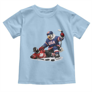 USA Eagle Vs Canada Loon Rivalry Graphic Toddler T Shirt Funny Sports Fan Ice Hockey Game Day Supporter TS02 Light Blue Print Your Wear