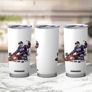 USA Eagle Vs Canada Loon Rivalry Graphic Tumbler Cup Funny Sports Fan Ice Hockey Game Day Supporter TS02 Print Your Wear