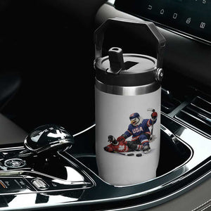 USA Eagle Vs Canada Loon Rivalry Graphic Flip Straw Tumbler Funny Sports Fan Ice Hockey Game Day Supporter TS02 Print Your Wear