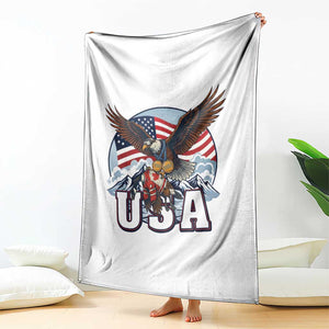 USA 1980 2026 American Eagle vs Canada Loon Throw Blanket Vintage Champs Retro Game Day Hockey Sports Fan TS02 Print Your Wear