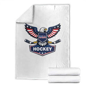 Screaming American Eagle Hockey Pride Graphic Throw Blanket Proud USA Ice Sticks Sports Fan TS02 White Print Your Wear
