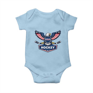 Screaming American Eagle Hockey Pride Graphic Baby Onesie Proud USA Ice Sticks Sports Fan TS02 Light Blue Print Your Wear