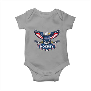 Screaming American Eagle Hockey Pride Graphic Baby Onesie Proud USA Ice Sticks Sports Fan TS02 Sport Gray Print Your Wear