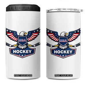 Screaming American Eagle Hockey Pride Graphic 4 in 1 Can Cooler Tumbler Proud USA Ice Sticks Sports Fan TS02 One Size: 16 oz White Print Your Wear