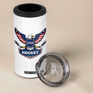 Screaming American Eagle Hockey Pride Graphic 4 in 1 Can Cooler Tumbler Proud USA Ice Sticks Sports Fan TS02 Print Your Wear