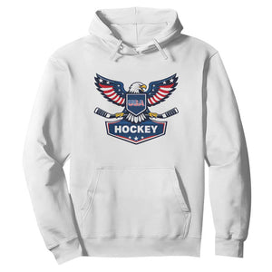 Screaming American Eagle Hockey Pride Graphic Hoodie Proud USA Ice Sticks Sports Fan TS02 White Print Your Wear