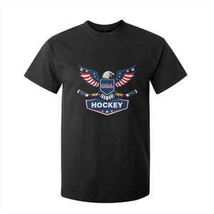 Screaming American Eagle Hockey Pride Graphic T Shirt For Kid Proud USA Ice Sticks Sports Fan TS02 Black Print Your Wear