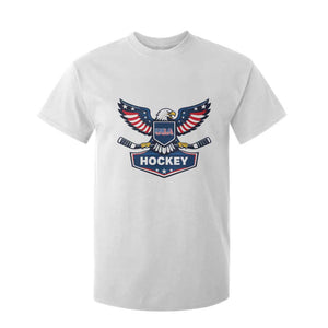 Screaming American Eagle Hockey Pride Graphic T Shirt For Kid Proud USA Ice Sticks Sports Fan TS02 White Print Your Wear