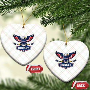 Screaming American Eagle Hockey Pride Graphic Ceramic Ornament Proud USA Ice Sticks Sports Fan TS02 Print Your Wear