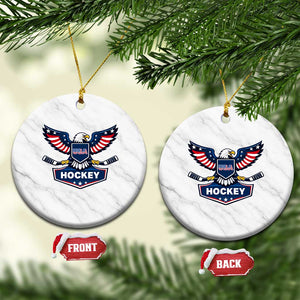 Screaming American Eagle Hockey Pride Graphic Ceramic Ornament Proud USA Ice Sticks Sports Fan TS02 1pc White Marble Print Your Wear