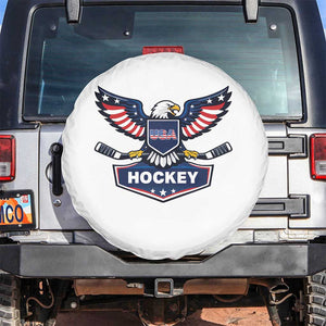 Screaming American Eagle Hockey Pride Graphic Spare Tire Cover Proud USA Ice Sticks Sports Fan TS02 No hole White Print Your Wear