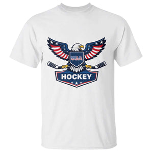 Screaming American Eagle Hockey Pride Graphic T Shirt Proud USA Ice Sticks Sports Fan TS02 White Print Your Wear
