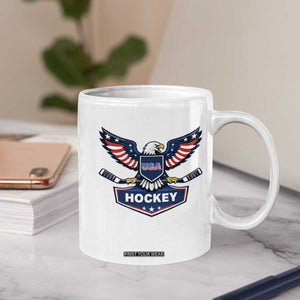 Screaming American Eagle Hockey Pride Graphic Coffee Mug Proud USA Ice Sticks Sports Fan TS02 Print Your Wear