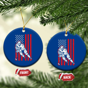 Patriotic American Flag Ice Hockey Player Ceramic Ornament Stars And Stripes Sports Graphic TS02 1pc Blue Print Your Wear