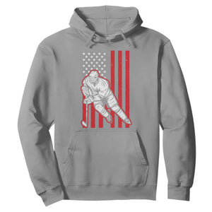 Patriotic American Flag Ice Hockey Player Hoodie Stars And Stripes Sports Graphic TS02 Sport Gray Print Your Wear