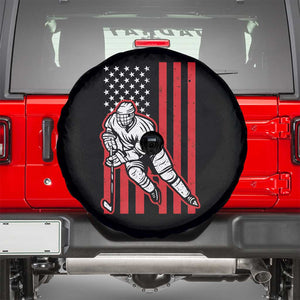 Patriotic American Flag Ice Hockey Player Spare Tire Cover Stars And Stripes Sports Graphic TS02 Black Print Your Wear