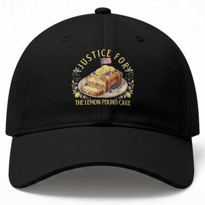 Justice for the Lemon Pound Cake Vintage Baseball Cap Funny Viral Meme Dessert Parody Rap Fans TS02 Print Your Wear