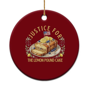Justice for the Lemon Pound Cake Vintage Ceramic Ornament Funny Viral Meme Dessert Parody Rap Fans TS02 1pc Red Print Your Wear