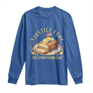 Justice for the Lemon Pound Cake Vintage Long Sleeve Shirt Funny Viral Meme Dessert Parody Rap Fans TS02 Royal Blue Print Your Wear