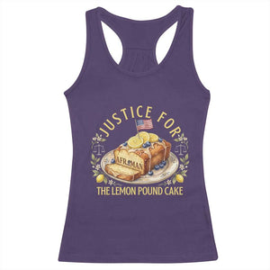 Justice for the Lemon Pound Cake Vintage Racerback Tank Top Funny Viral Meme Dessert Parody Rap Fans TS02 Purple Print Your Wear