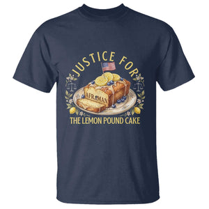 Justice for the Lemon Pound Cake Vintage T Shirt - Funny Viral Meme Dessert Parody Rap Fans TS02 Navy Print Your Wear