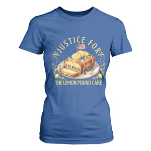 Justice for the Lemon Pound Cake Vintage T Shirt For Women Funny Viral Meme Dessert Parody Rap Fans TS02 Royal Blue Print Your Wear
