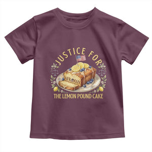Justice for the Lemon Pound Cake Vintage Toddler T Shirt Funny Viral Meme Dessert Parody Rap Fans TS02 Maroon Print Your Wear