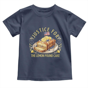 Justice for the Lemon Pound Cake Vintage Toddler T Shirt Funny Viral Meme Dessert Parody Rap Fans TS02 Navy Print Your Wear