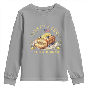 Justice for the Lemon Pound Cake Vintage Youth Sweatshirt Funny Viral Meme Dessert Parody Rap Fans TS02 Sport Gray Print Your Wear