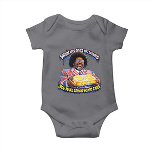 When Life Gives You Lemons Make Lemon Pound Cake Funny Meme Baby Onesie Viral Hip Hop Humor Parody for Rap Fans TS02 Charcoal Print Your Wear