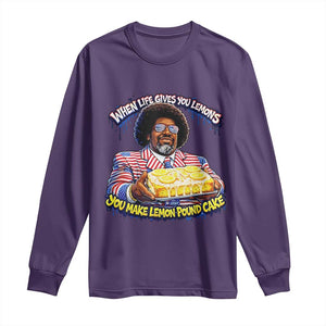 When Life Gives You Lemons Make Lemon Pound Cake Funny Meme Long Sleeve Shirt Viral Hip Hop Humor Parody for Rap Fans TS02 Purple Print Your Wear