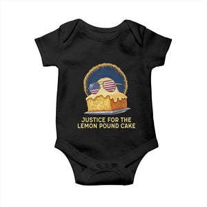 Justice for the Lemon Pound Cake Baby Onesie Viral Meme Dessert Parody Retro Hip Hop Vibe TS02 Black Print Your Wear