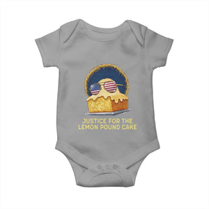 Justice for the Lemon Pound Cake Baby Onesie Viral Meme Dessert Parody Retro Hip Hop Vibe TS02 Sport Gray Print Your Wear